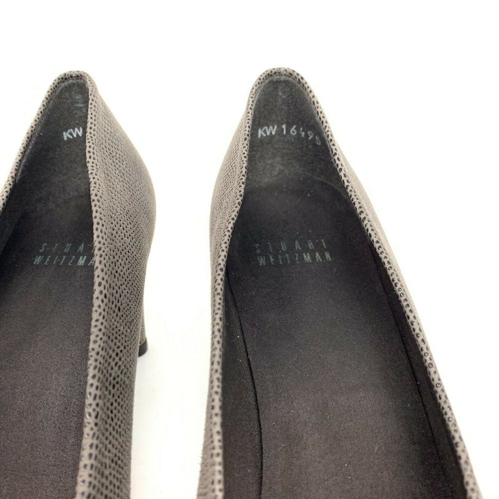 Stuart Weitzman 8 Low Heel Eel Skin Embossed Pumps - image 7